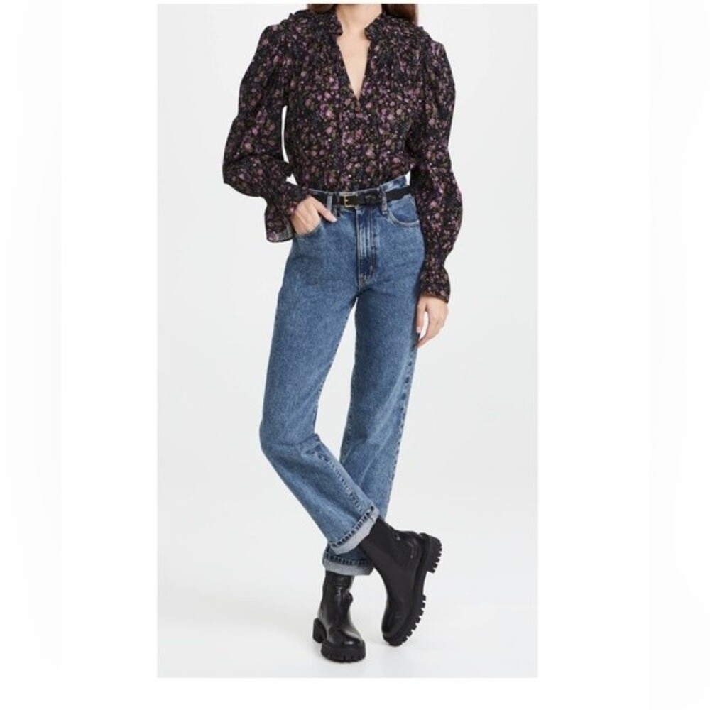 FREE PEOPLE Black Floral Blouse - Picture 2 of 13